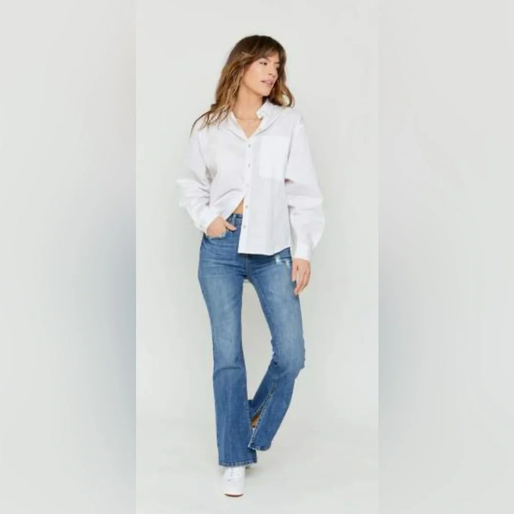 Oliver Logan High Rise Russel Split Flare Jeans Size 31 Inseam‎ 30”